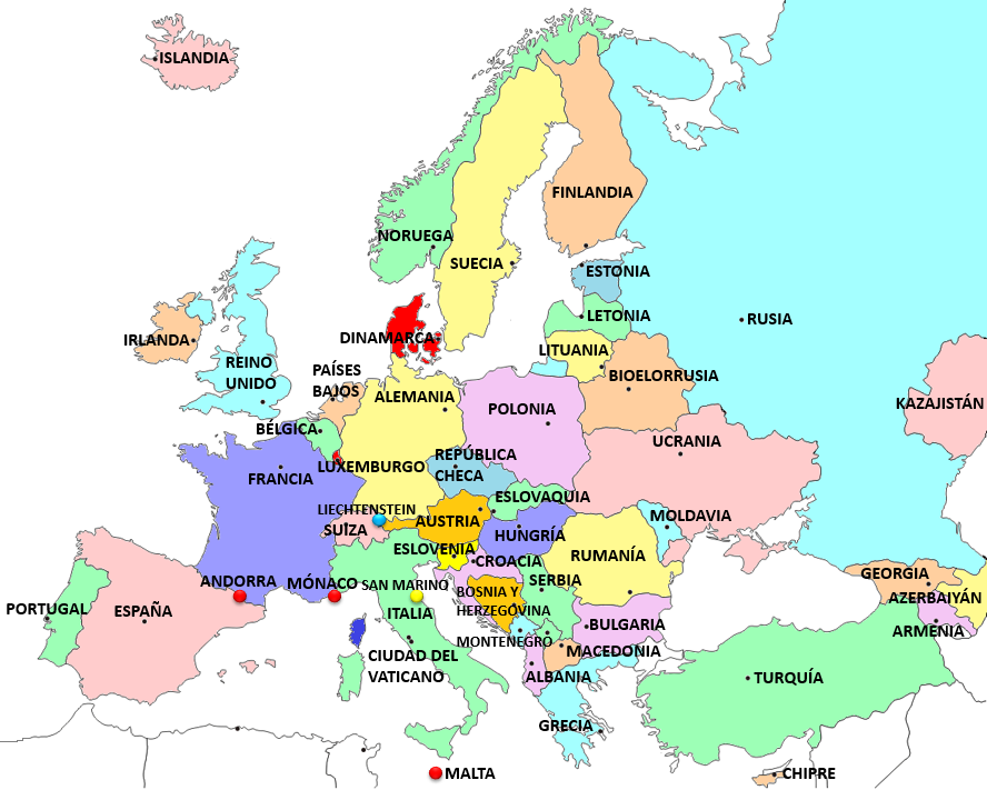 Mapas de los 5 continentes (países) | Saber es práctico