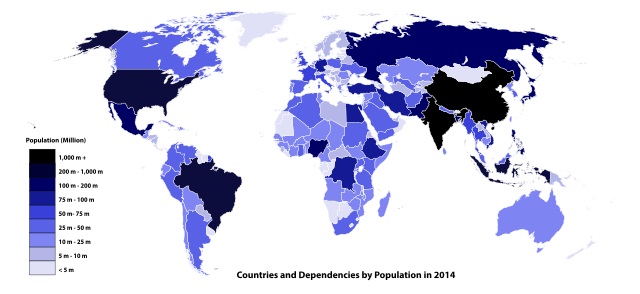 Población por países (mapa)