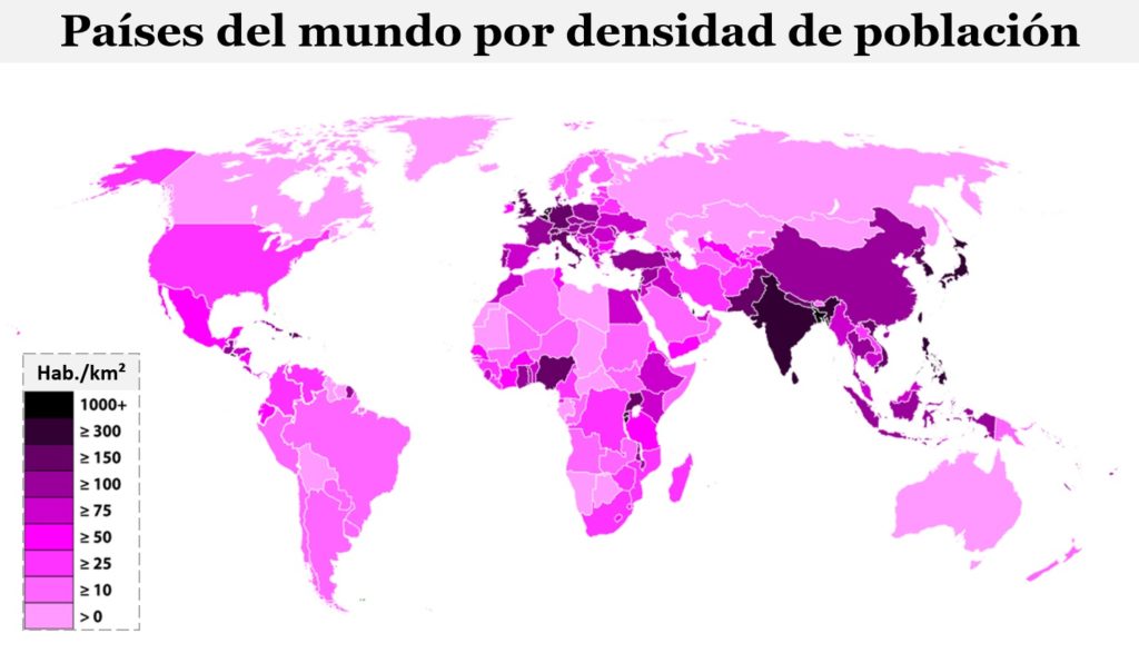 países por densidad de población