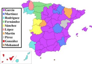 Apellidos españoles más comunes (por provincias)