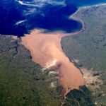 Vista de satélite del río de la Plata
