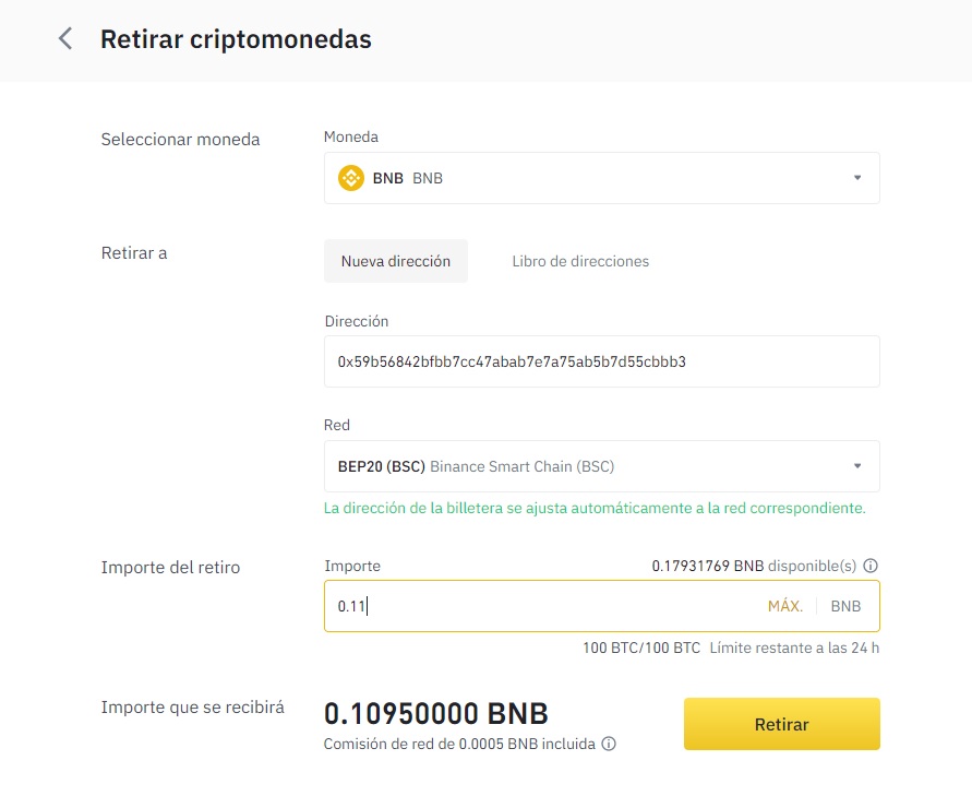 Cómo enviar criptomonedas