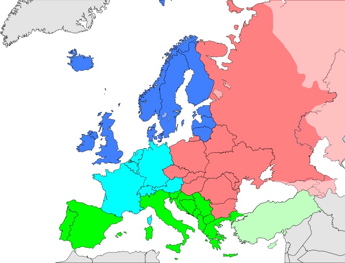 Regiones de Europa según la ONU