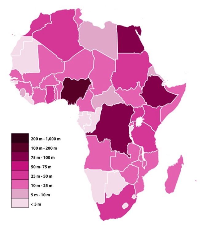 Población de los países de África (2024) — Saber es práctico